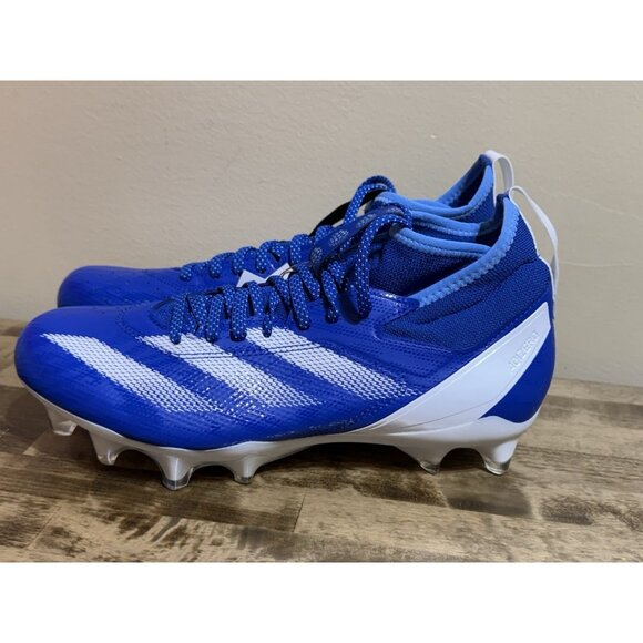 Adidas Adizero Impact Football Cleats | Blue • White | Men's Size 8 | IF2456 - Picture 2 of 10